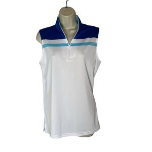 FootJoy sleeveless women's shirt in white and blues size L